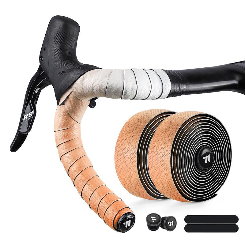 WEST BIKING YP0804082 1 Pair Road Bike Handlebar Tape Wear-Resistant Anti-Slip PU Wrapping Strap