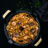 Poêle à Paella en Fonte Assaisonnée Induction 33cm, pour le Feu, Barbecue, Four Victoria 33521 Noir