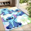 1pc Stitch Cartoon Carpet, 100% Polyester, Non-slip, Machine Washable, Waterproof, Outdoor Yard and Garden Decor, Home and Bedroom Decorative