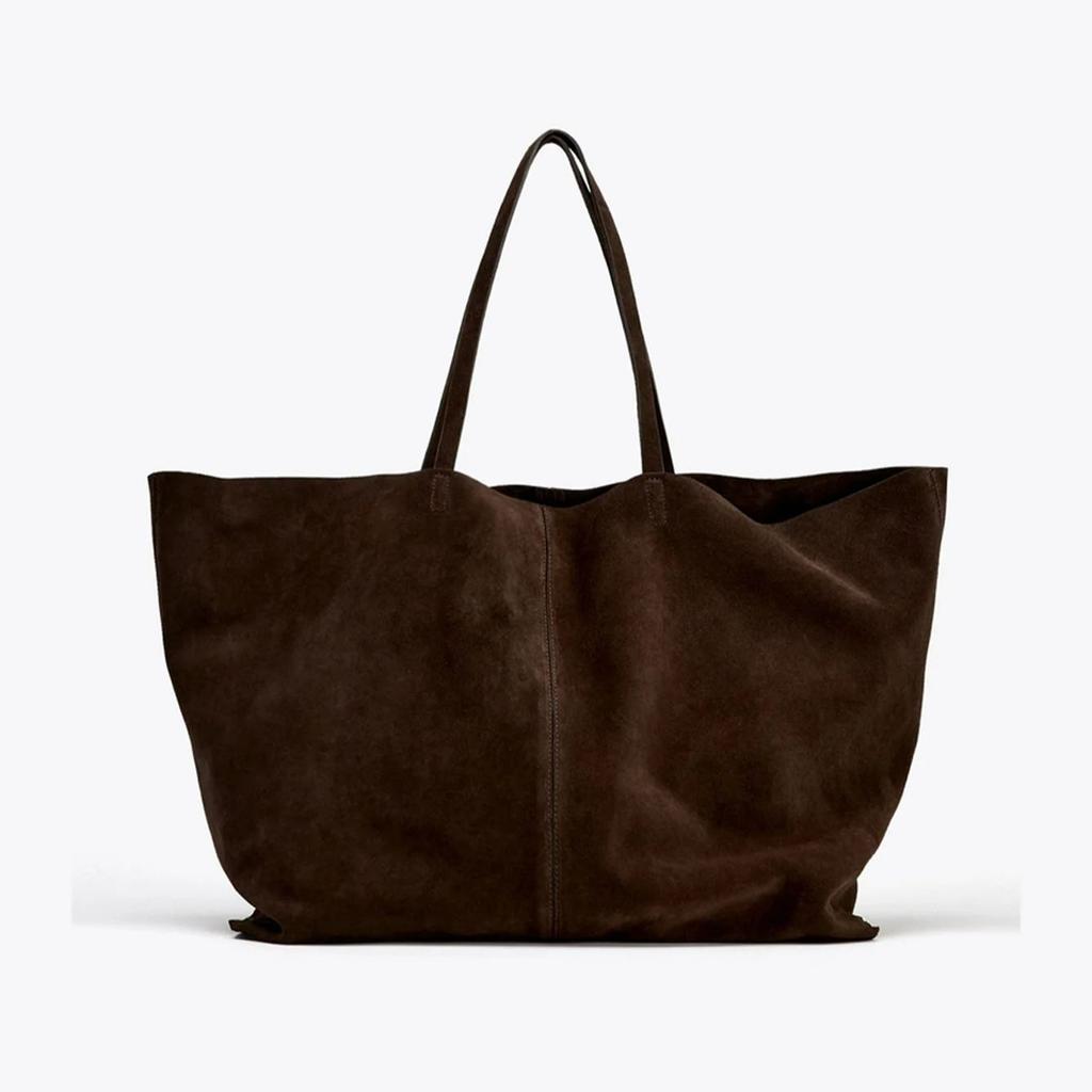 Women's Large Suede Tote Bag Luxury Design Commuter High-end Armpit Bag Soft Handle Fashi Shoulder Handbag for Ladies