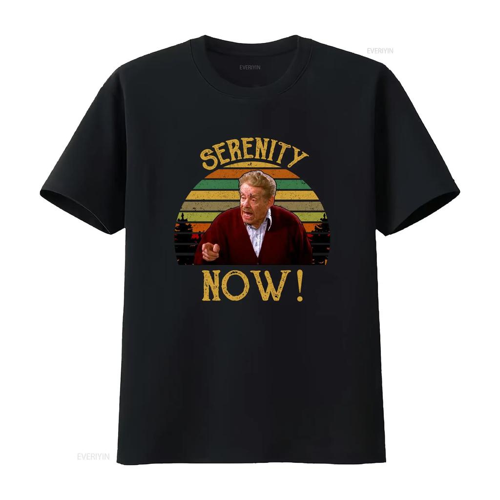 Vintage Retro Serenity Now Zabawny Cytat z Seinfelda Franka Costanzy Nadruk Casualowa Koszulka Vintage Streetwear Wszechstronny