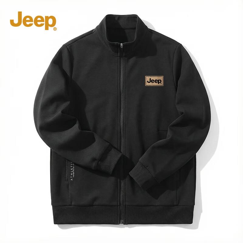 JEEP Men s Half-Zip Stand-Collar Sports Sweatshirt M