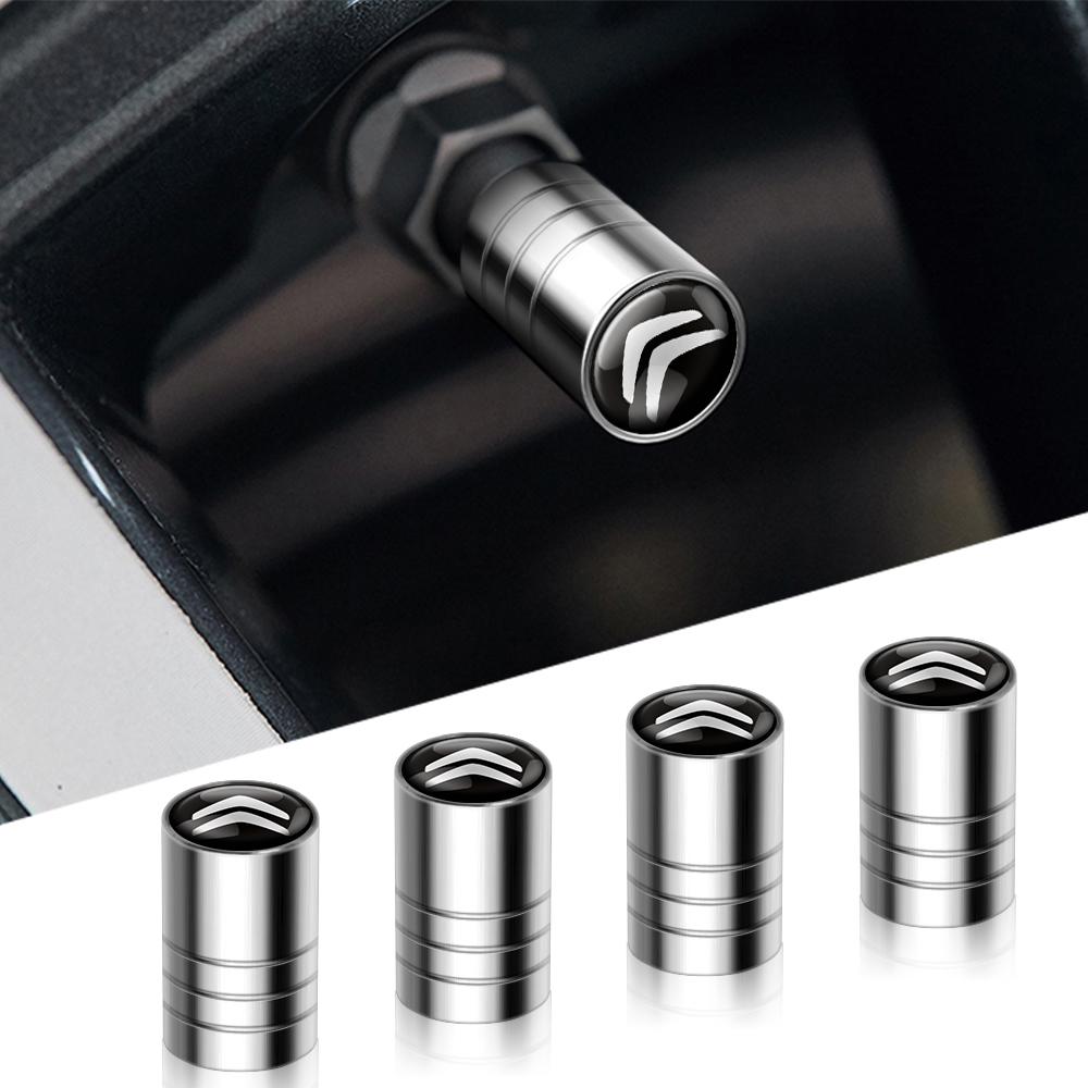 4 Stück Auto Logo Rad Reifen Ventilschaftkappen Abdeckung Zubehör für Citroen C5X C3 C4 Aircross Picasso Cactus Celysee e-C3 e-C4 Grand