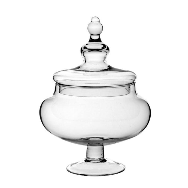 Clear Glass Candy Storage Jar with Lid Western Style Creative Wedding Party Dessert Table Decoration Home Bottle