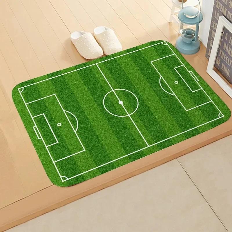 Football Field Fixed Facecloth Floor Mats Machine Washable Doorway Living Room Rugs Bedroom Playful Area Non-slip Carpets