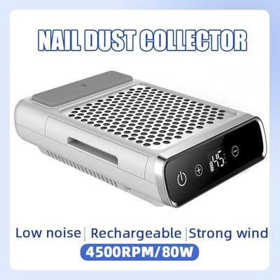 Powerful Nail Dust Vacuum Collector Professional Nail Dust Extractor With Reusable Filter Manicure Equipment Adjustable Speed