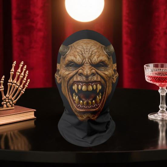 Horror Halloween Masque Adults Scary Full Head Hood Prop for Halloween Party Cosplay Costume Role Playing Accessory
