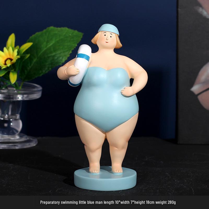 Alluring Beach Woman Resin Figurine - Home Decor Accent