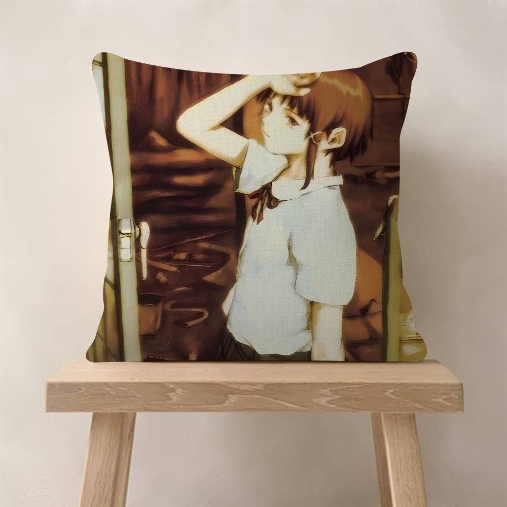 

Anime SSerial Experiments Llain Cushion Cover Inches Farmhouse Decor Home Throw Pillow Covers For Couch Decorations 30x30 cm