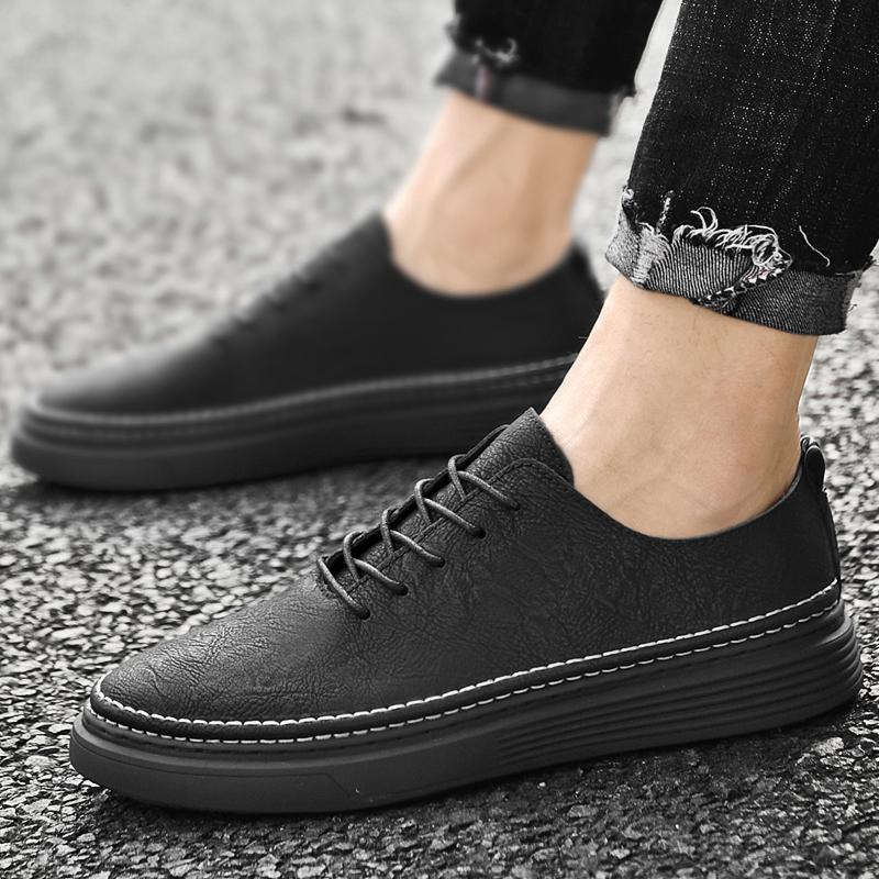 Fashion Trendy 2025 Men Casual Leather Walking Oxford Shoes Fashion Anti-Slip Breathable Outdoor Running Shoes Comfy Flat Designer Shoes