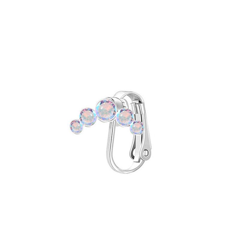 Faux Fake Bauchnabelring U-förmig Edelstahl Farbe Zirkon Nabelclip für Frauen Sexy Nicht-Piercing Körperschmuck