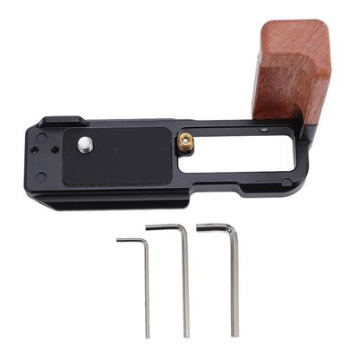 Camera L Shape Grip for Arca QR Plate Aluminum Alloy L Shape Bracket Wooden Grip with 14 Inch 20