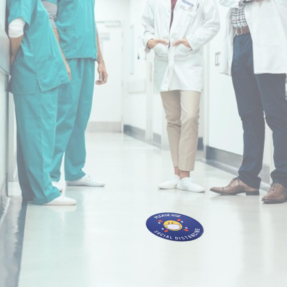 5pcs   Bag Safety Distance Sign Decal Distance Warning Floor Sticker for Store HospitalXG021