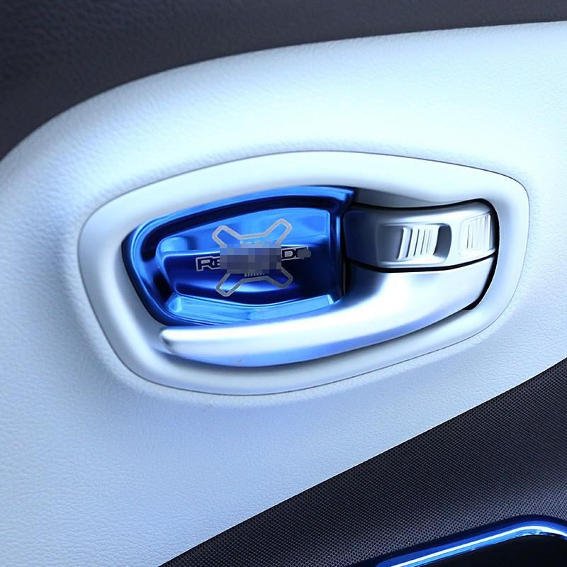 For Jeep Renegade 15-2023 Blue Titanium Inner Door Bowl Cup Cover Trim 4pcs