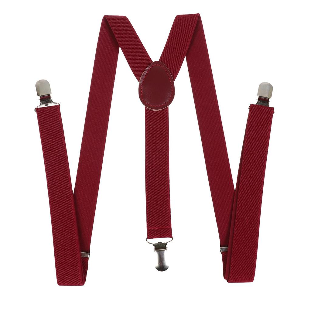 Unisex Y Back Suspenders 3 Clips Adjustable Elastic Braces