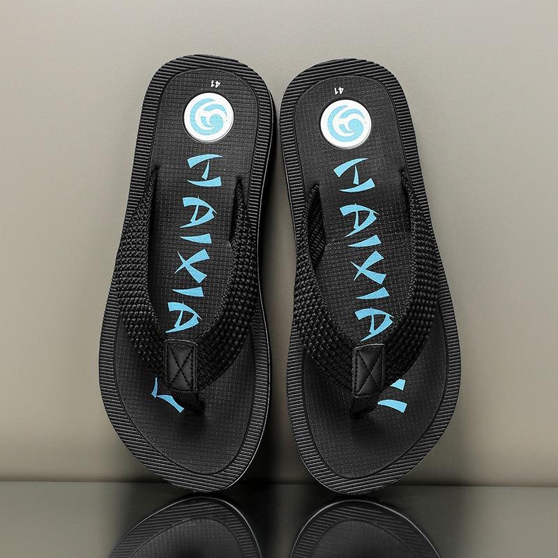 

Мужские тапочки уличные шлепанцы 2025 лето плоская подошва нескользящие мягкие модные с открытым носком домашние дышащие мужские пляжные тапочки 45 чёрный