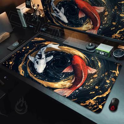 Elegant Double Koi Mouse Pad Large Computer Office Game Table Mats Rubber Antislip Xxl Mouse Mat Hdp Long Desk Pads Mauspad