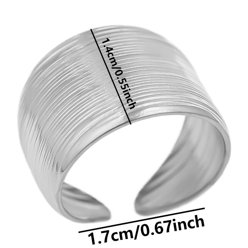 

Korea Fashion Wide Ring Open Stainless Steel Rings For Women Men Accessories Wire Drawing Bohemian Jewelry Finger Supplies Bague adjustable