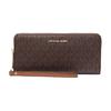 MK Jet Set Travel Monogram Zip Wallet Large Men Wallet Brown 35F8GTVT3B-BROWN