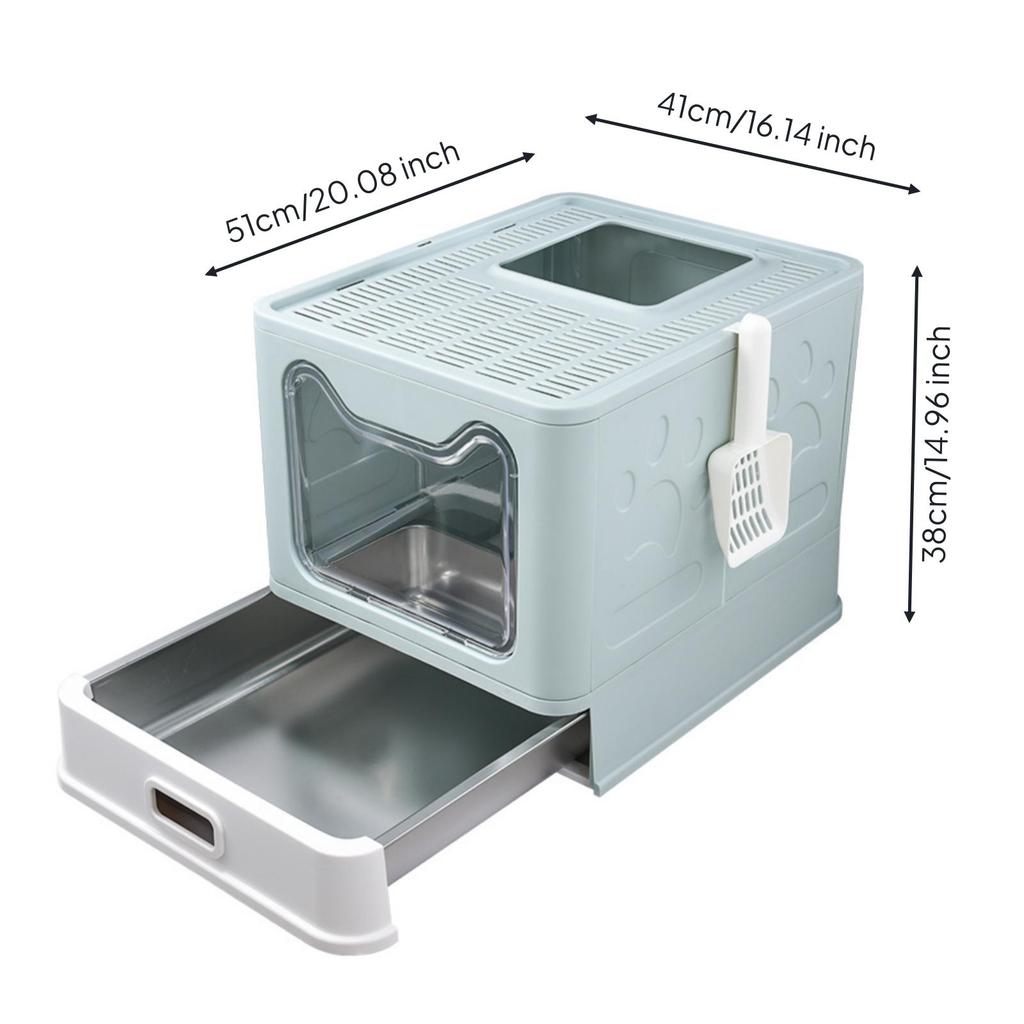Litter Box with Closed Stainless Steel Drawer