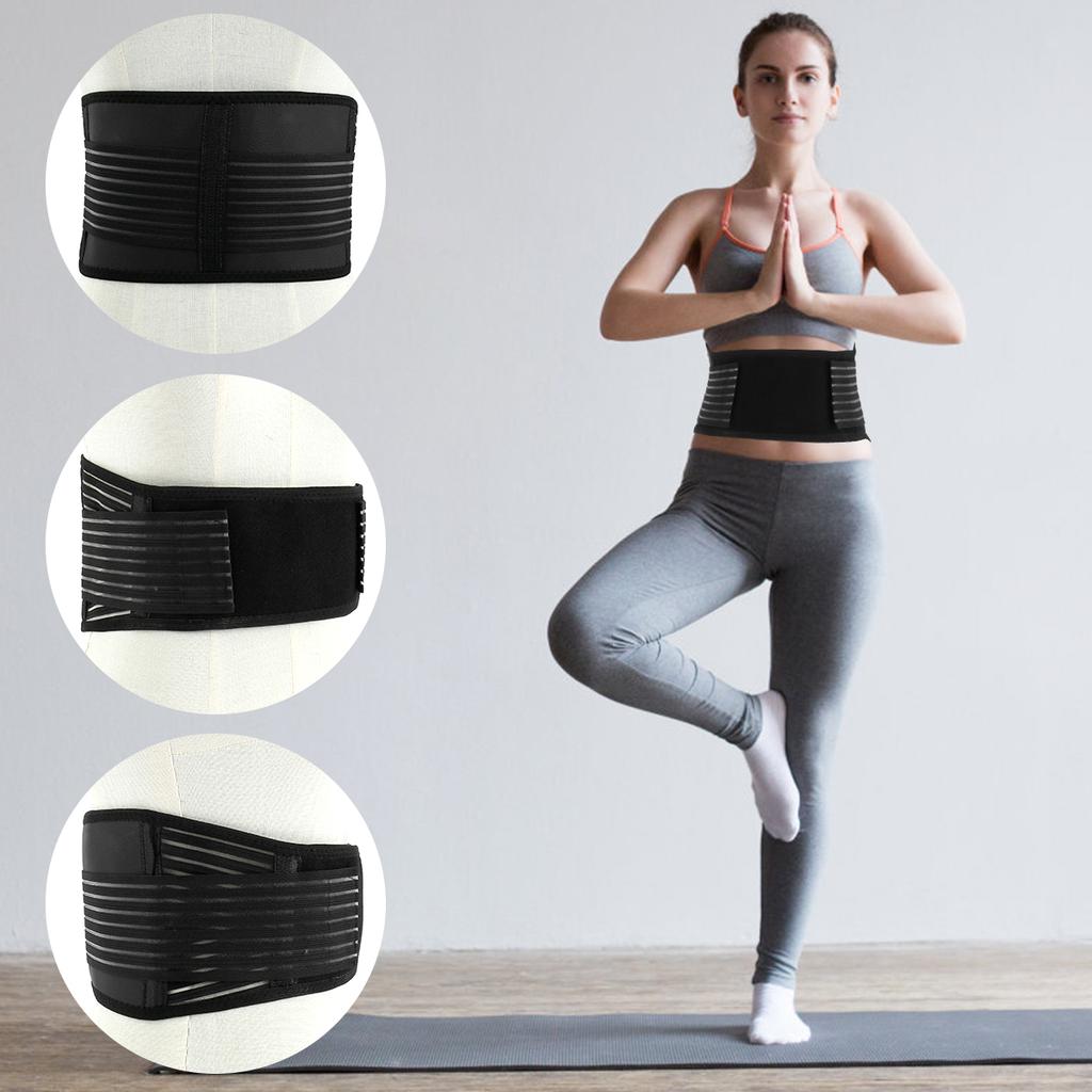 Ryggstøttebelte Pustende Korsryggstøtte Justerbar Selvklebende Komfortabel Midjestøtte Ryggstøtte