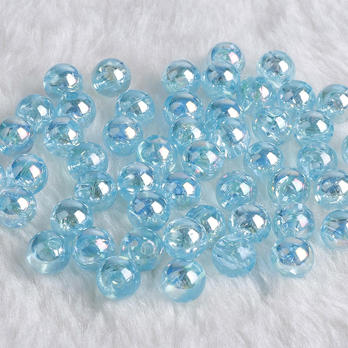 

500 г DIY модные ювелирные изделия аксессуары 6MM-12MM акриловые бусины круглой формы 23 цвета браслет Department Spac 10mm 500g светло-синий