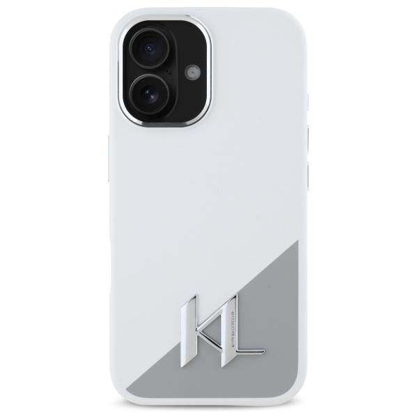 Karl Lagerfeld Klhmp16Sscmkmpch Iphone   16 6,1 Biały/White Hardcase Silicone Initial Metal Logo Magsafe