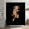 Japanese Cat Scooter Anime Shower Curtain Unique Cool Funky Washroom Decor Home Decor Gift for Cat Lovers