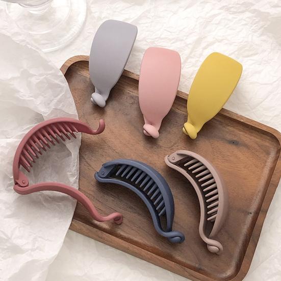 Korean Style Candy Color Non-Slip Hair Claw Sweet Banana Shape Matte Hair Clip Hair Accessories