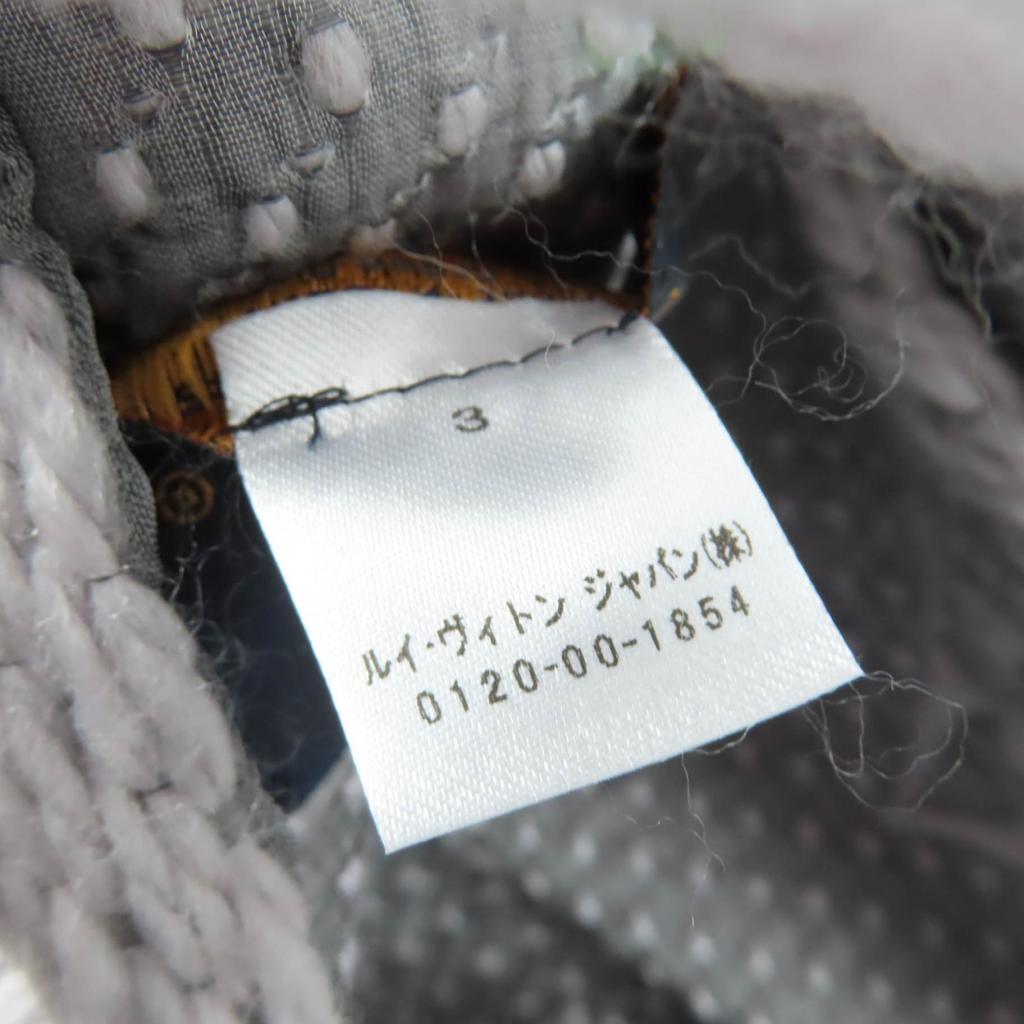Great LOUIS VUITTON Scarf Esharp Logomania With fringe wool Women M74742 Used