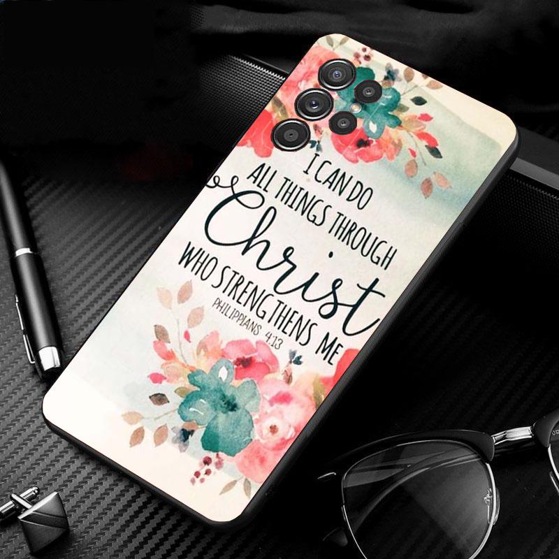 Phone Case for Samsung S26 S25 S24 S23 S22 Ultra S23 S22 S25 Plus S24 FE S26Edge Bible Verse Jesus Christian Case