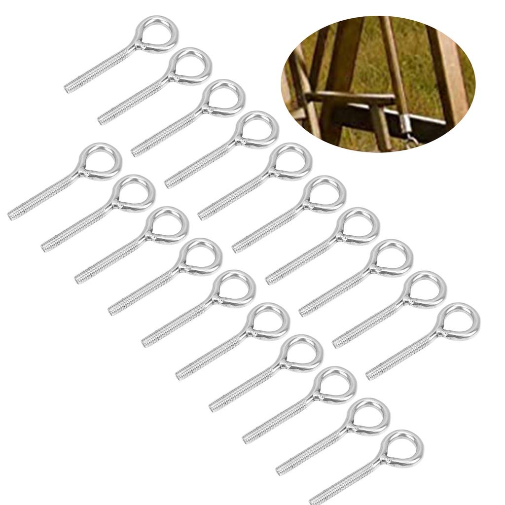 20pcs M4 Eye Bolt Stainless Steel Ring Bolts Machine Welded Closed Screw Rod Eye Screw Bolts
