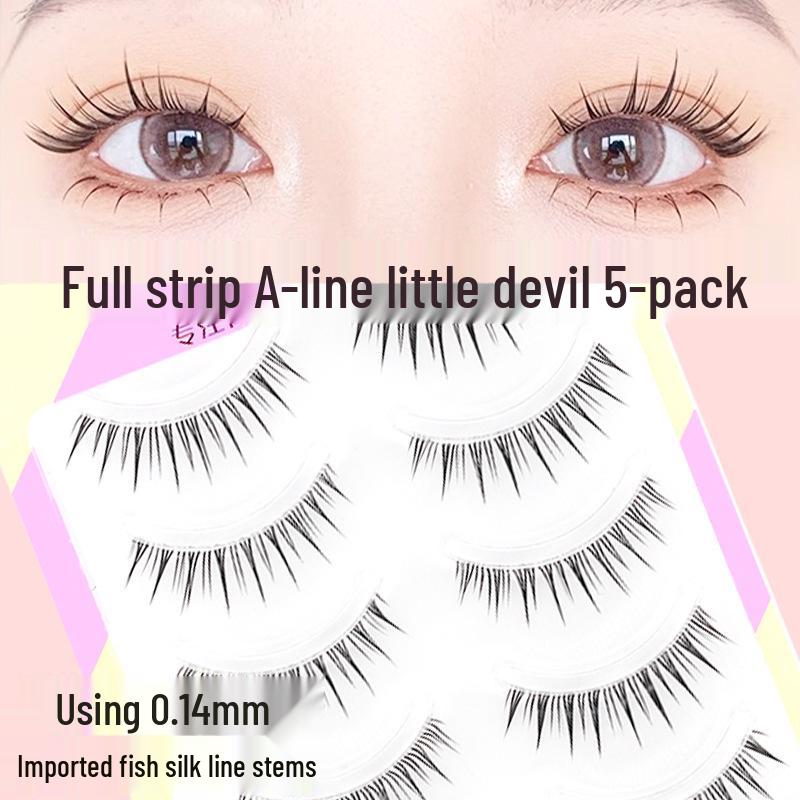 

Накладные ресницы Menglu W-1 с натуральным изгибом для женщин - прозрачная основа, европейский и американский комиксный стиль, полная имитация полоски.