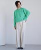 Yours BEXU1673 Cropped Crew Neck Oversized Size Green Women's Knit, M,
