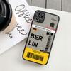INS Fashion Design New York Seoul Tokyo Boarding Pass Ticket Phone Case for Iphone XS X XR 13 12 11 14 15 Pro Max 7 8 Plus Cover