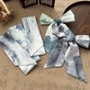 7x85cm Skinny Silk Scarf Floral Headband Chinese Style Hair Ribbon Scarf Butterfly Neck Tie Versatile Bag Decorative Scarf