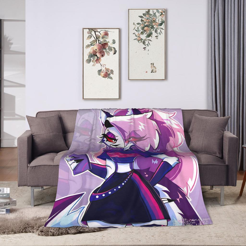 Helluva Boss Loona Flannel Blankets Autumn Super Soft Throw Blanket for Children Outdoor Fashion Bedspread Sofa Bed Cover