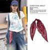 Red belt accessory - women's silk scarf with belt. Fall/Winter high-end denim pants decoration. American retro belt. Fine leather belt.