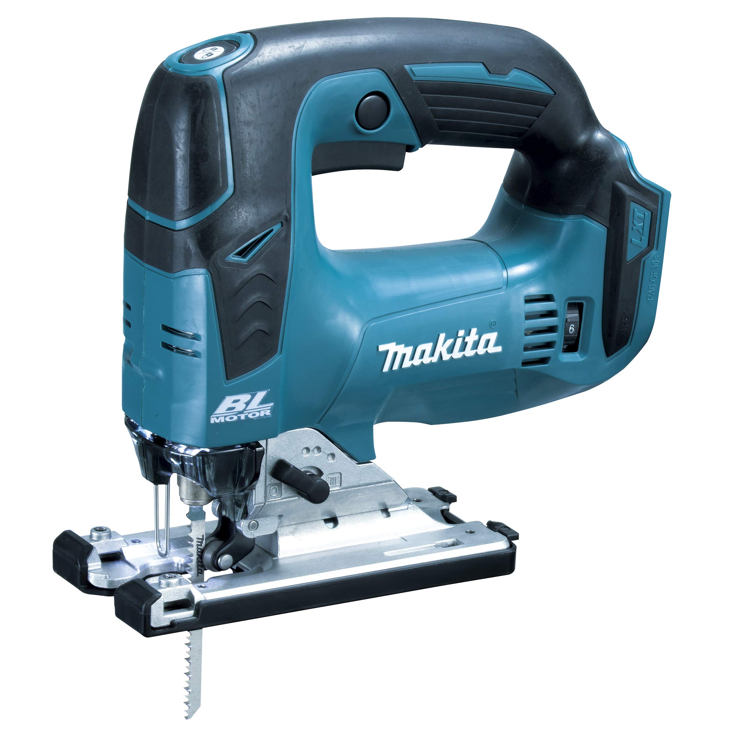 

Makita Rechargeable Jigsaw with battery and charger sold separately JV142DZK 14.4V 1.6mm case, синій
