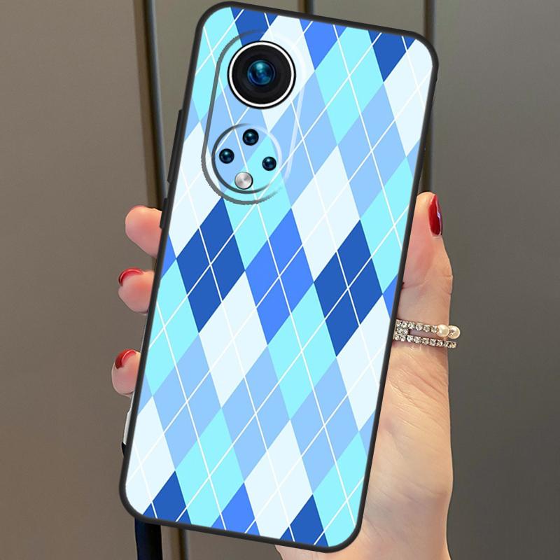 

Синий чехол с узором Argyle для Honor X8b X9b 90 70 50 Magic 5 Pro Magic 6 Lite X6 X7 X8 X9 X6a X7a X8a X9a Cover Honor X8 5G