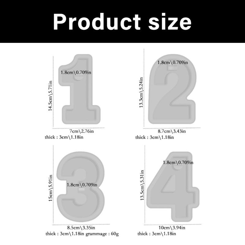 Large Number Number Candle Holders Silicones Molds For DIY Craft Birthday Wedding Dinner Decors