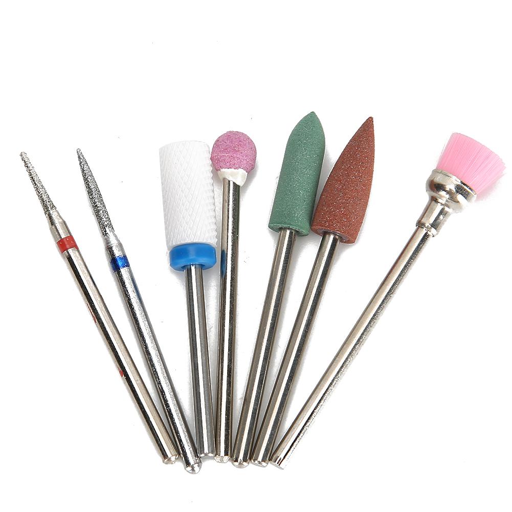 7 Stück Elektrische Nagelbohrer Bits Maniküre Polieren Schleifen Maschine Zubehör