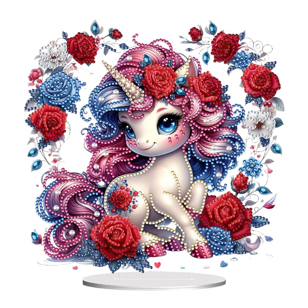 Acrylic Rose Lily Butterfly Flower Vase Desktop Diamond Art Kits 5D DIY Diamond Art Tabletop Decorations for Home Office Decor