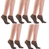 5 Pairs Soft Silky Stockings for Womens Sheer Ankle Socks With Elastic Cuffs Ultra Thin See Through Low Cut Boat Socks