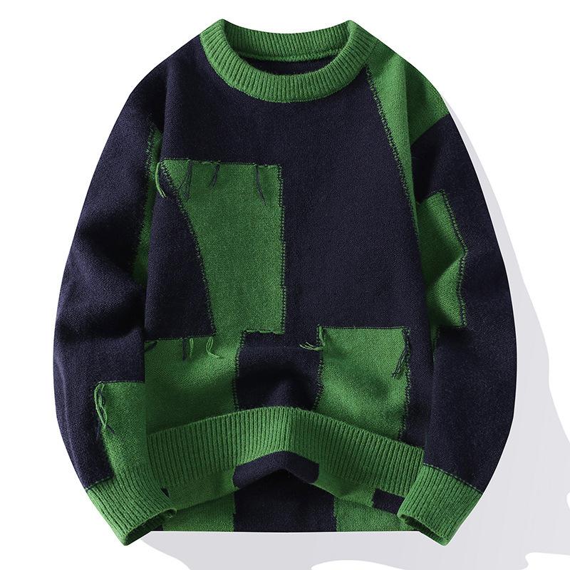 

Fashionable versatile padded thickened warm men s shirt knit sweater round neck high quality fabric fashionable versatile sweater M