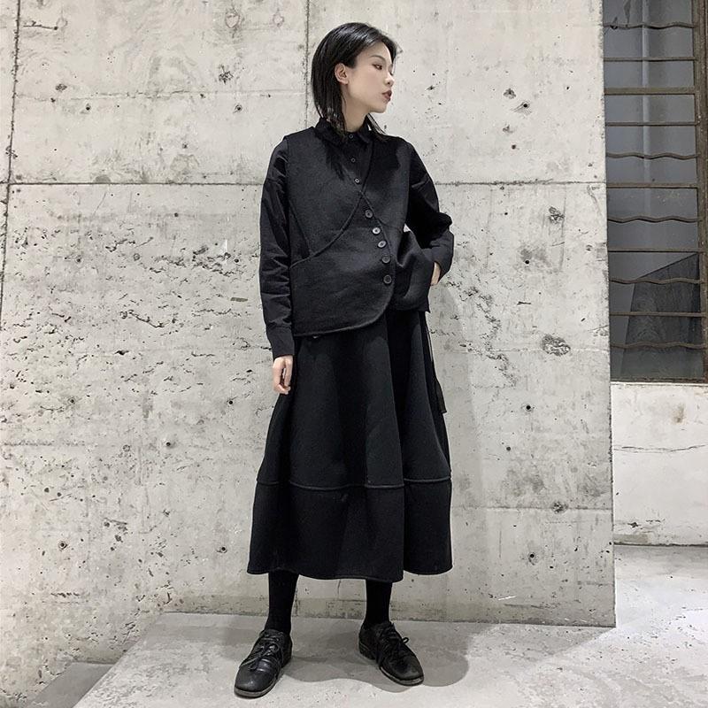 Johnature Autumn Winter Thickened Casual Balloon Skirt Versatile Stylish Elastic Waist Women Skirts