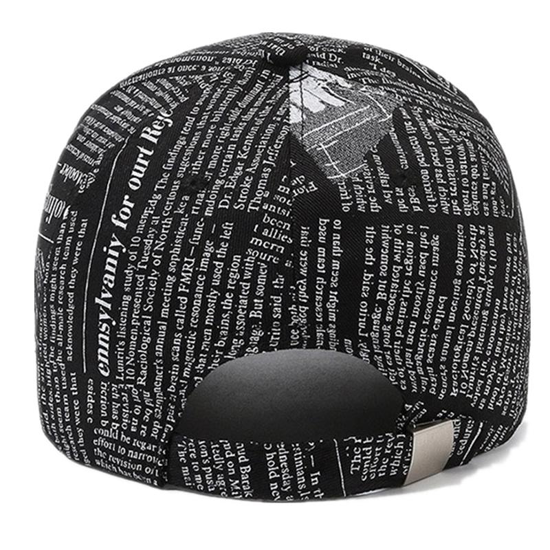 Hot Sale Unisex Casual Graffiti Newspaper Design Baseball Cap Street Hip Hop Sunscreen Outdoor Hat For Women And Men