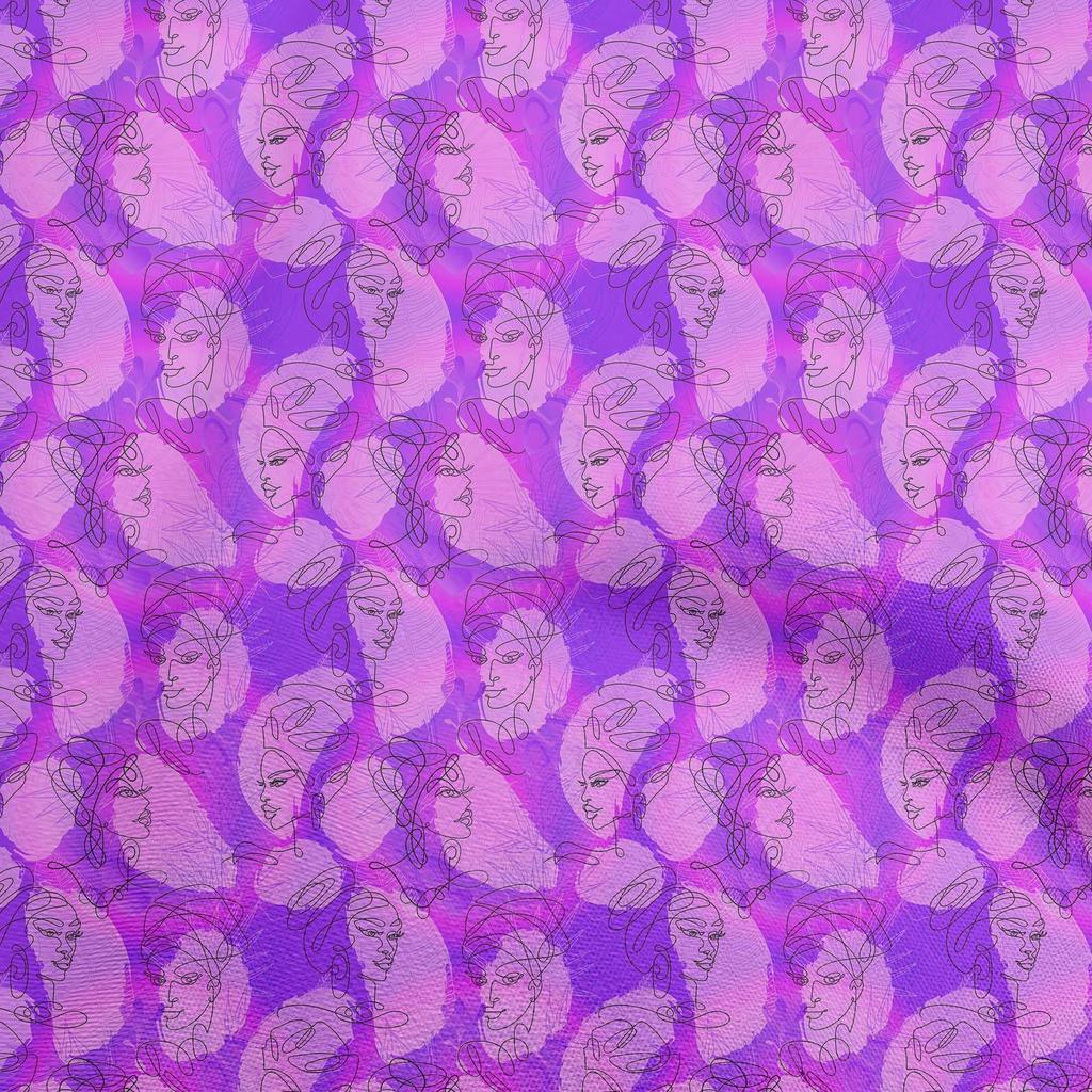 oneOone Cotton Poplin Medium Blue Fabric Abstract Illustration Quilting Supplies Print Sewing Fabric By The Yard 42 Inch