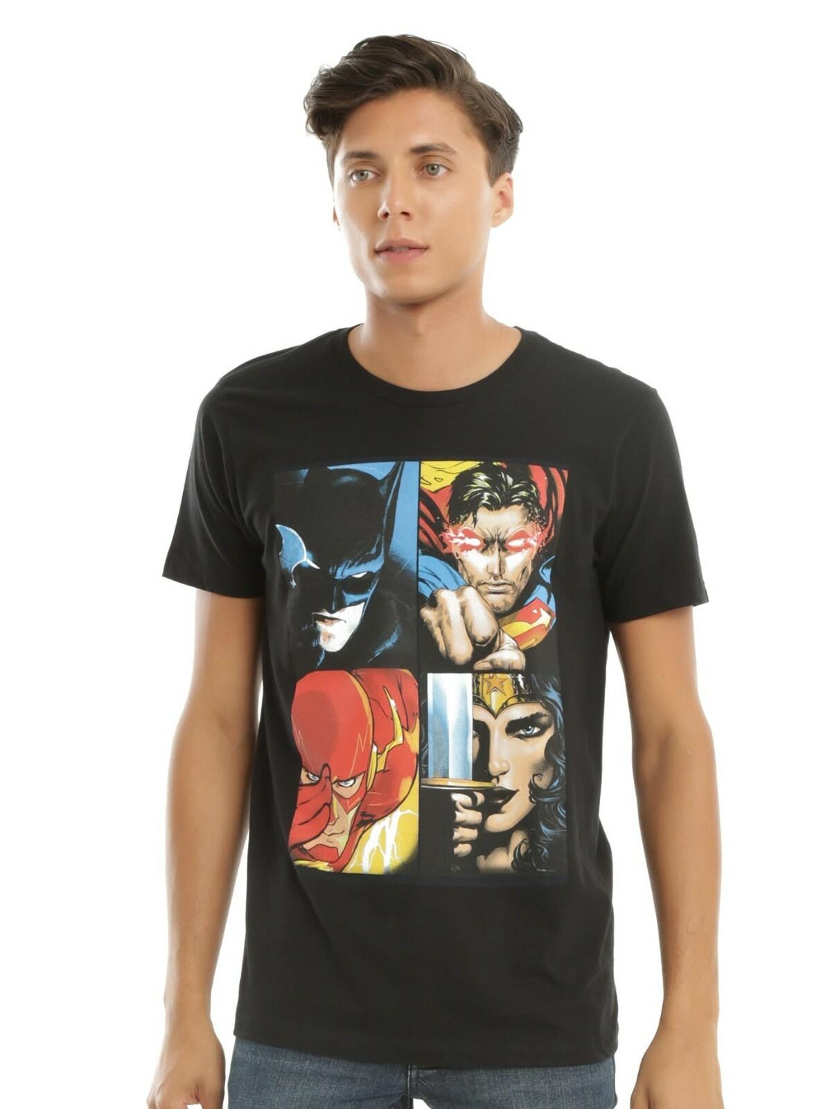 DC COMICS BATMAN SUPERMAN WONDER WOMAN FLASH REBIRTH T-SHIRT, Small S разноцветный