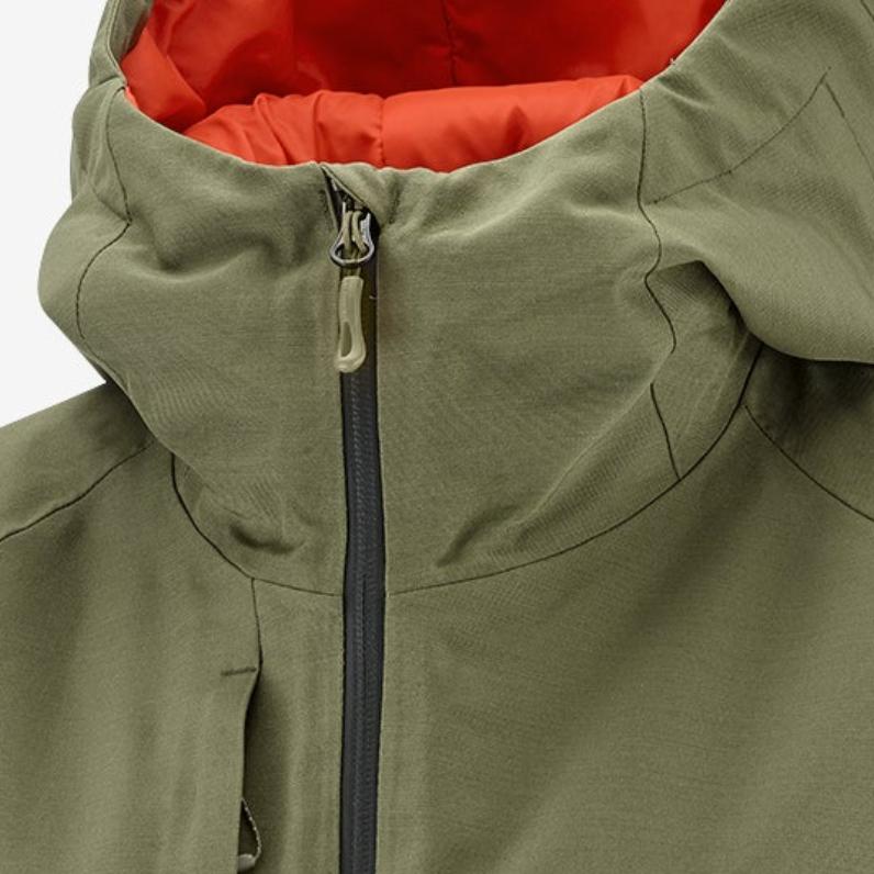 SALOMON Bashley Puff Letter Print Hooded Zip-Up Long Sleeve Jacket Women Jackets Army-Green LC2146300